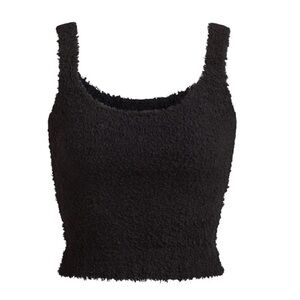 SKIMS Onyx Black Cozy Knit Bouclé Tank Top - S/M